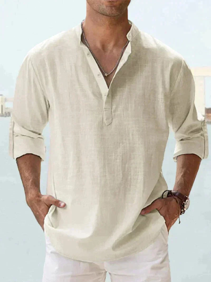 Camicia Casual Estiva da Uomo in Tessuto Traspirante