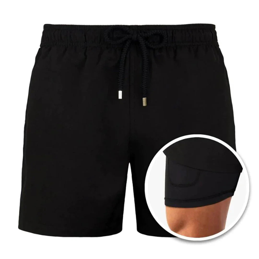 Pantaloni scurți de plajă pentru bărbați cu slip interior