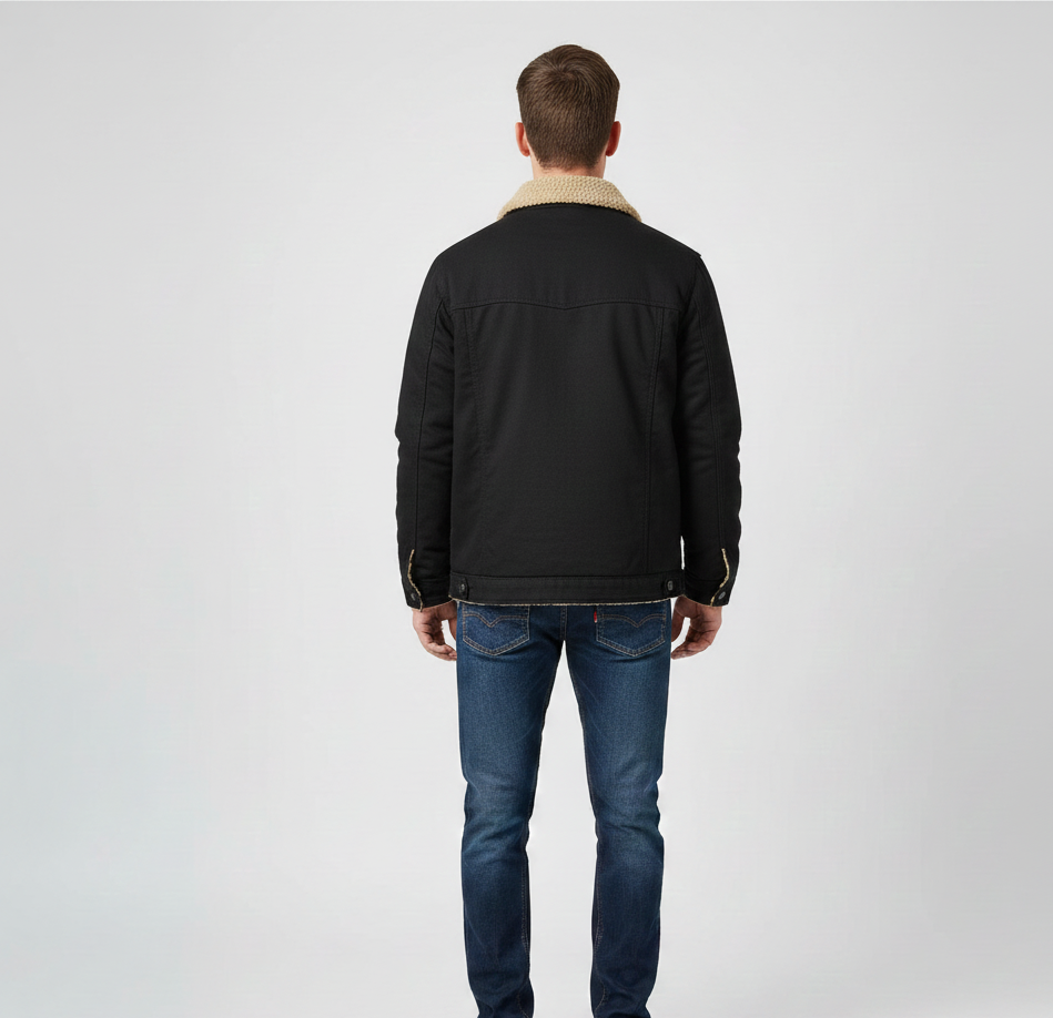 Valerios Fashion giacca uomo invernale imbottita con colletto teddy casual