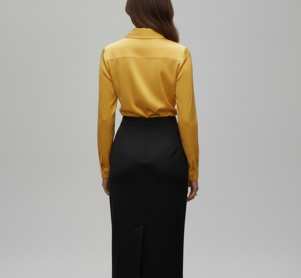 Valerios Fashion camicetta donna satin elegante collo morbido