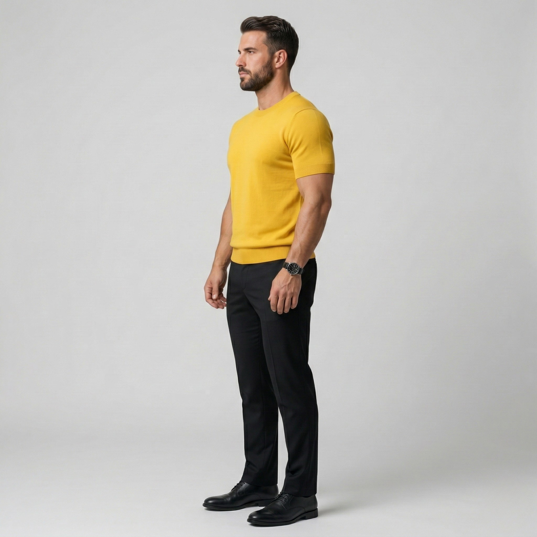 Maglia uomo in cotone maniche corte girocollo maglione leggero casual vestibilità slim