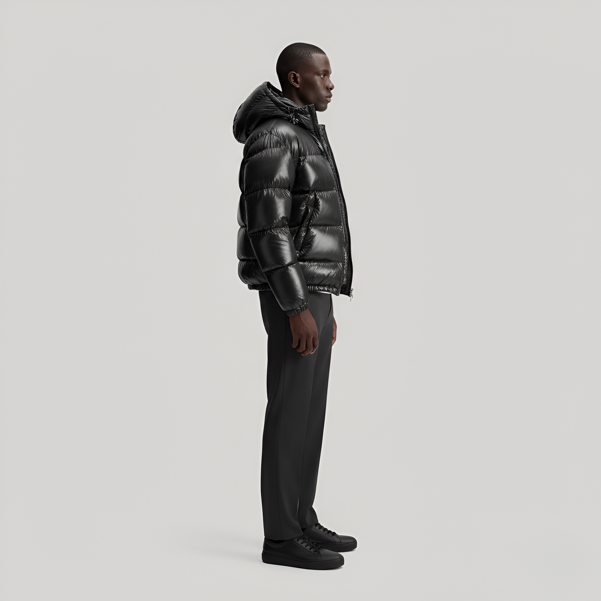Puffer masculino acolchoado com capuz Valerios Fashion