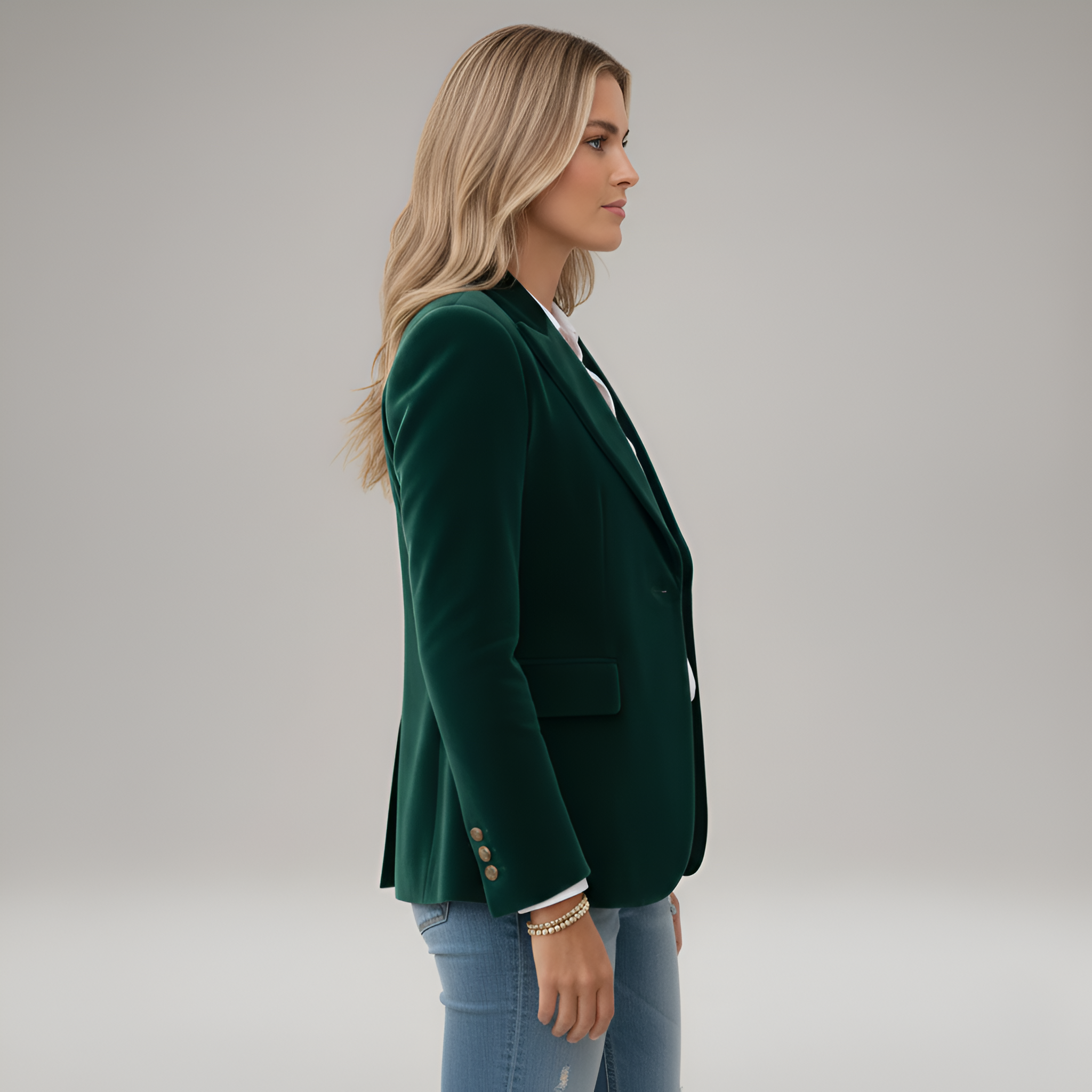 Valerios Fashion blazer donna elegante in velluto a un bottone