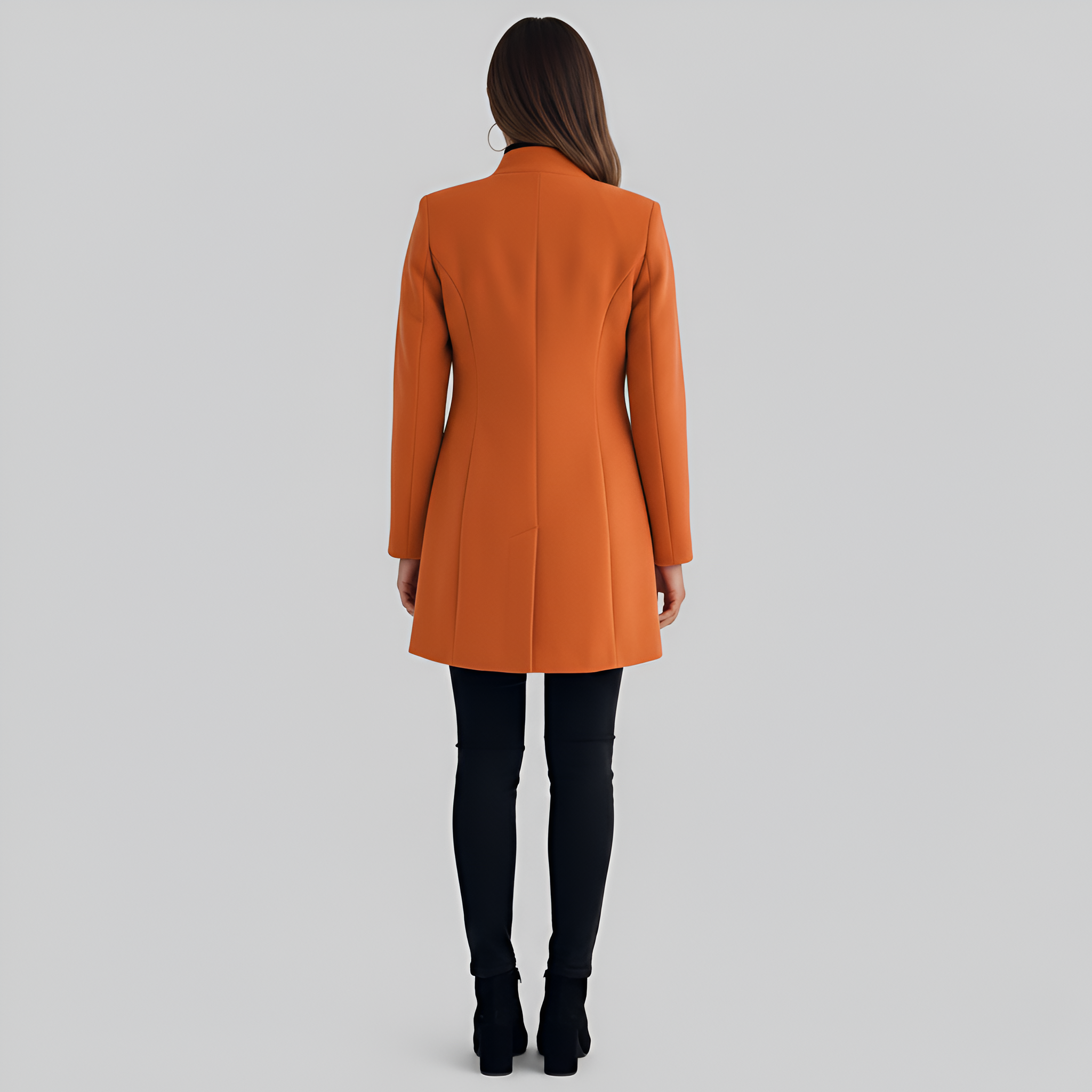 Valerios Fashion cappotto donna elegante lungo con chiusura a bottoni