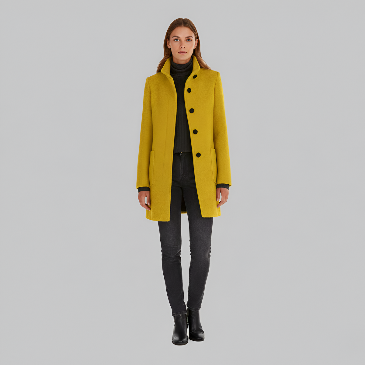Cappotto donna in misto lana elegante