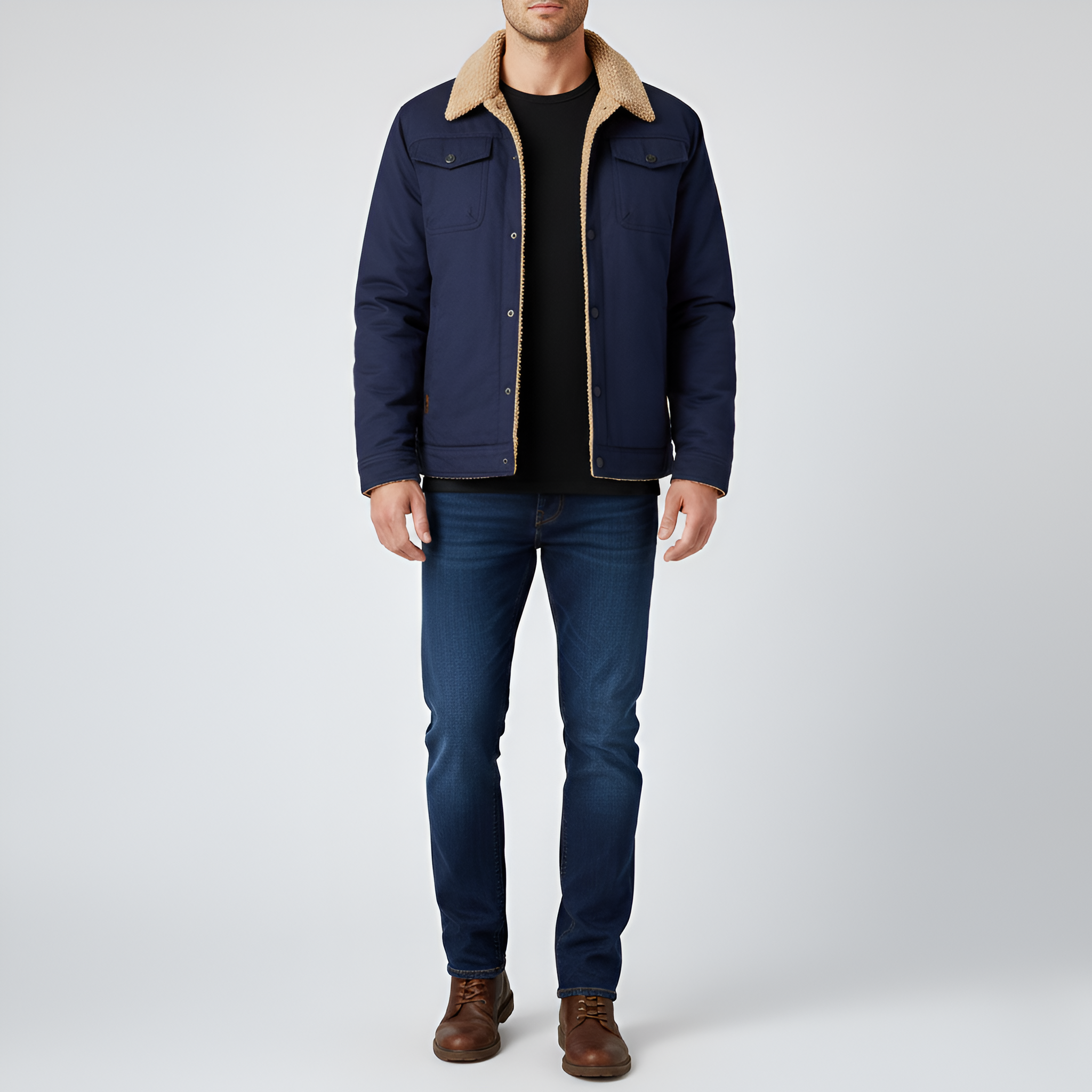 Valerios Fashion giacca invernale uomo foderata peluche antivento