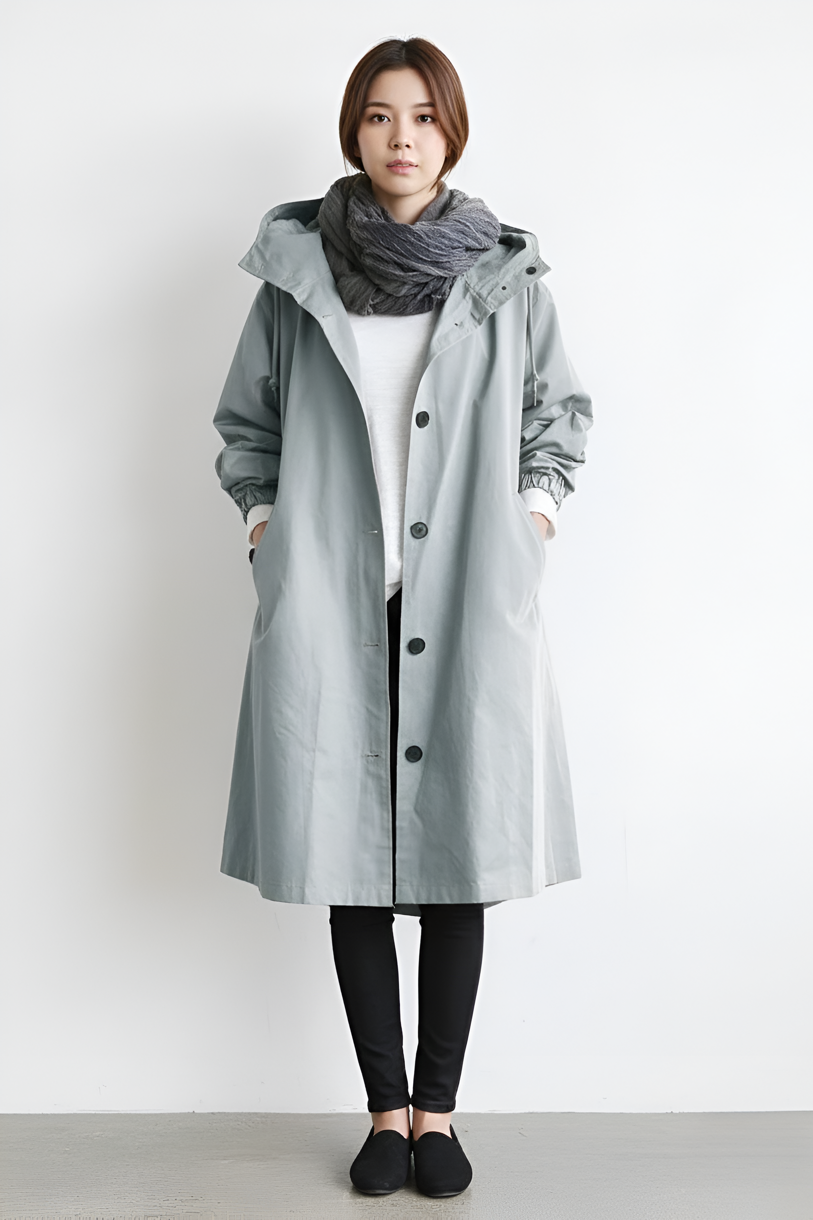 Valerios Fashion cappotto donna impermeabile leggero con cappuccio