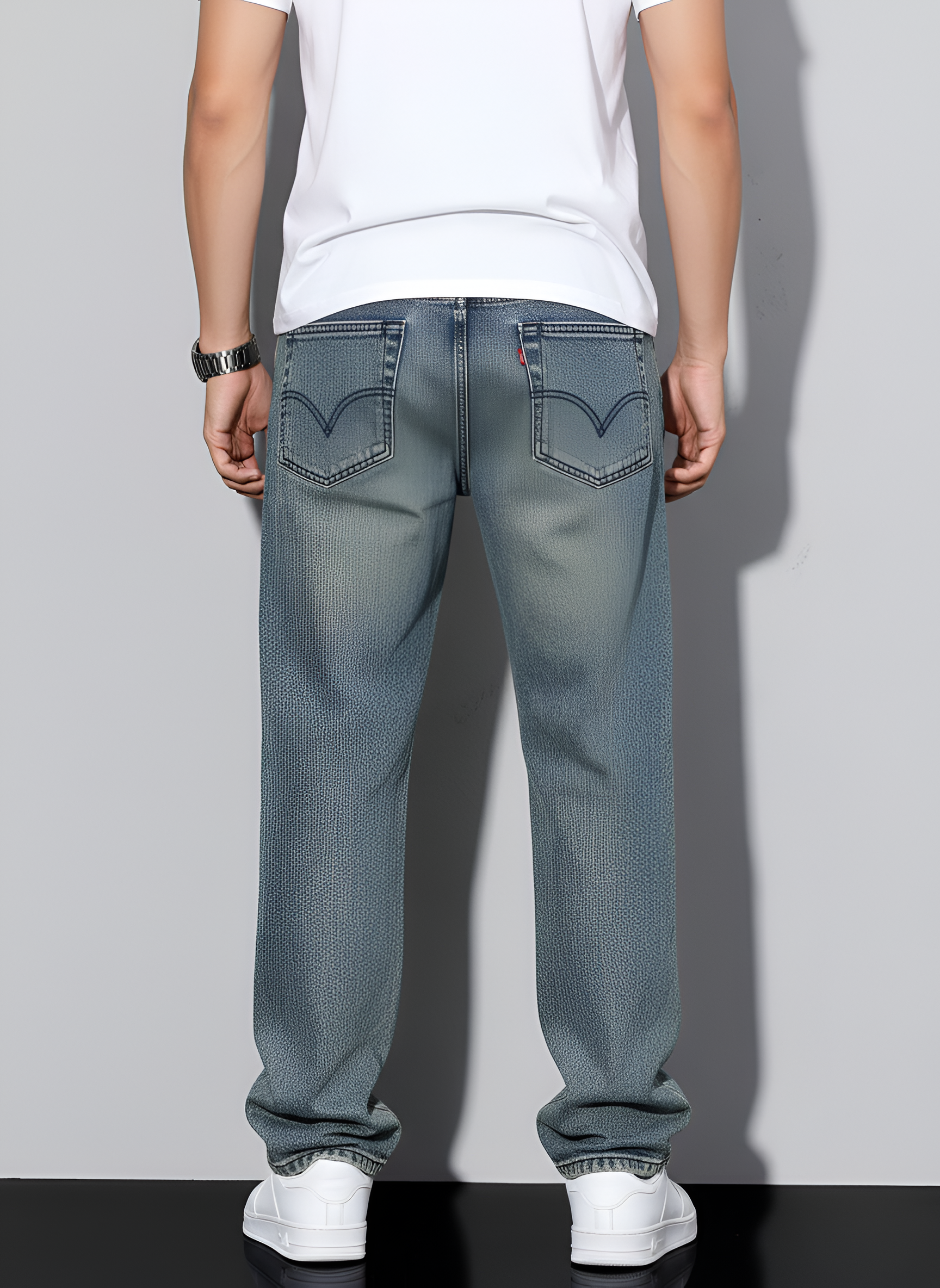 Valerios Fashion jeans uomo casual in denim di cotone vestibilità regolare
