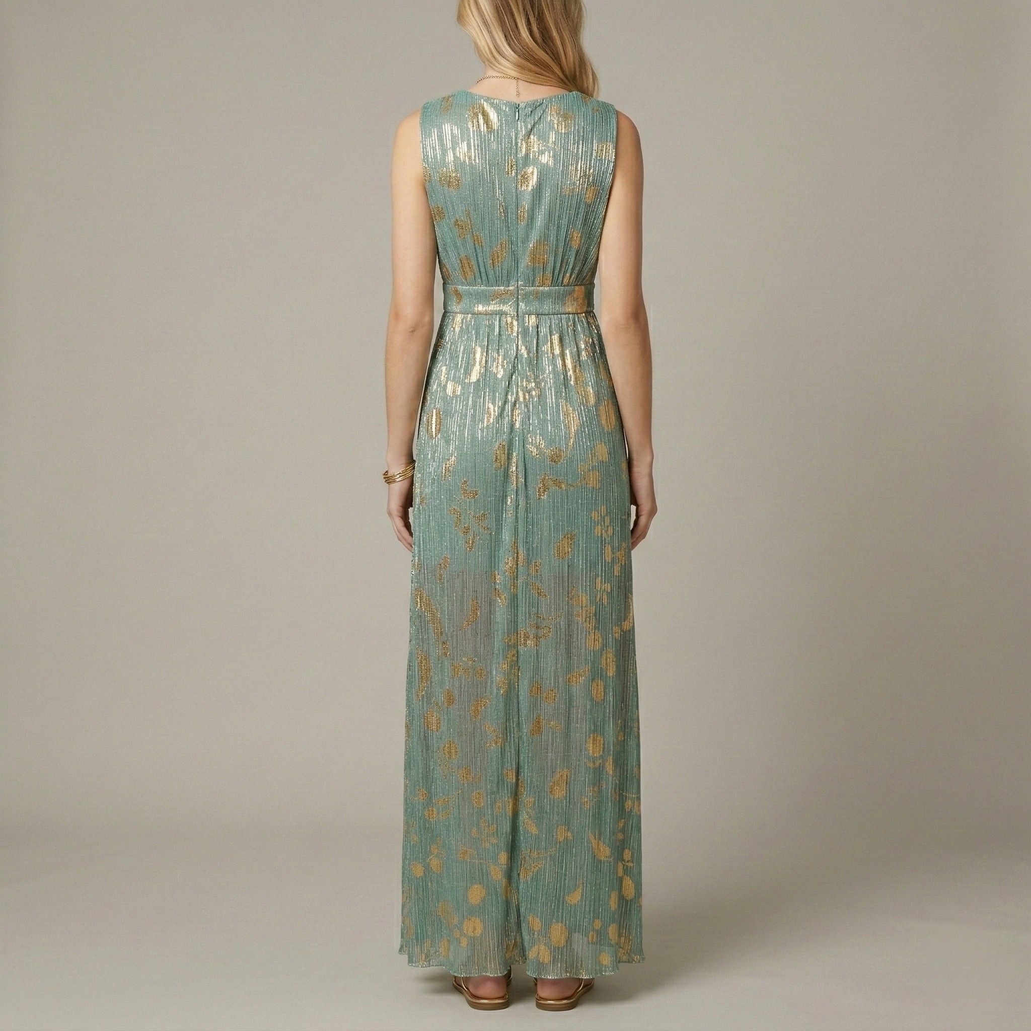 Women's Long Dress V-Neck Sleeveless Elegant Ceremony Dress