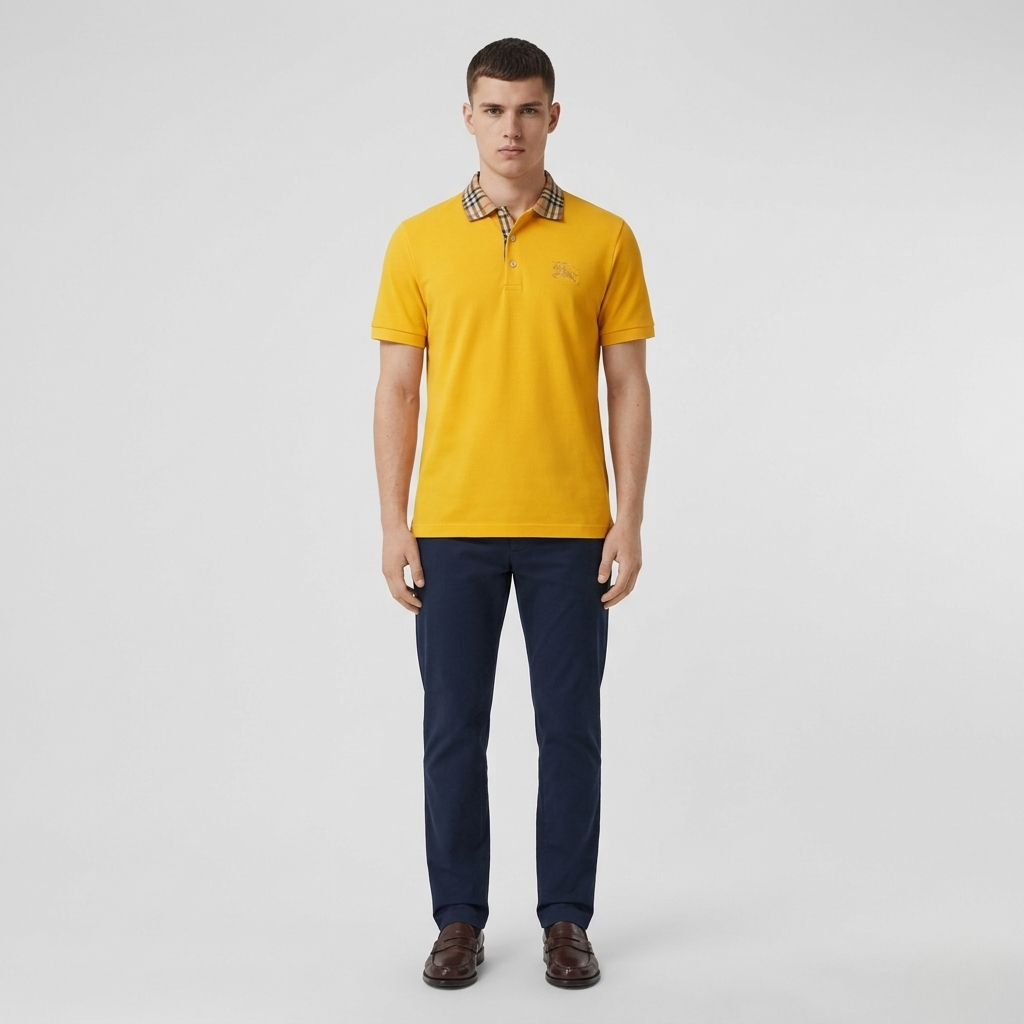 Polo décontracté et sportif pour homme en coton, manches courtes, col classique et boutons