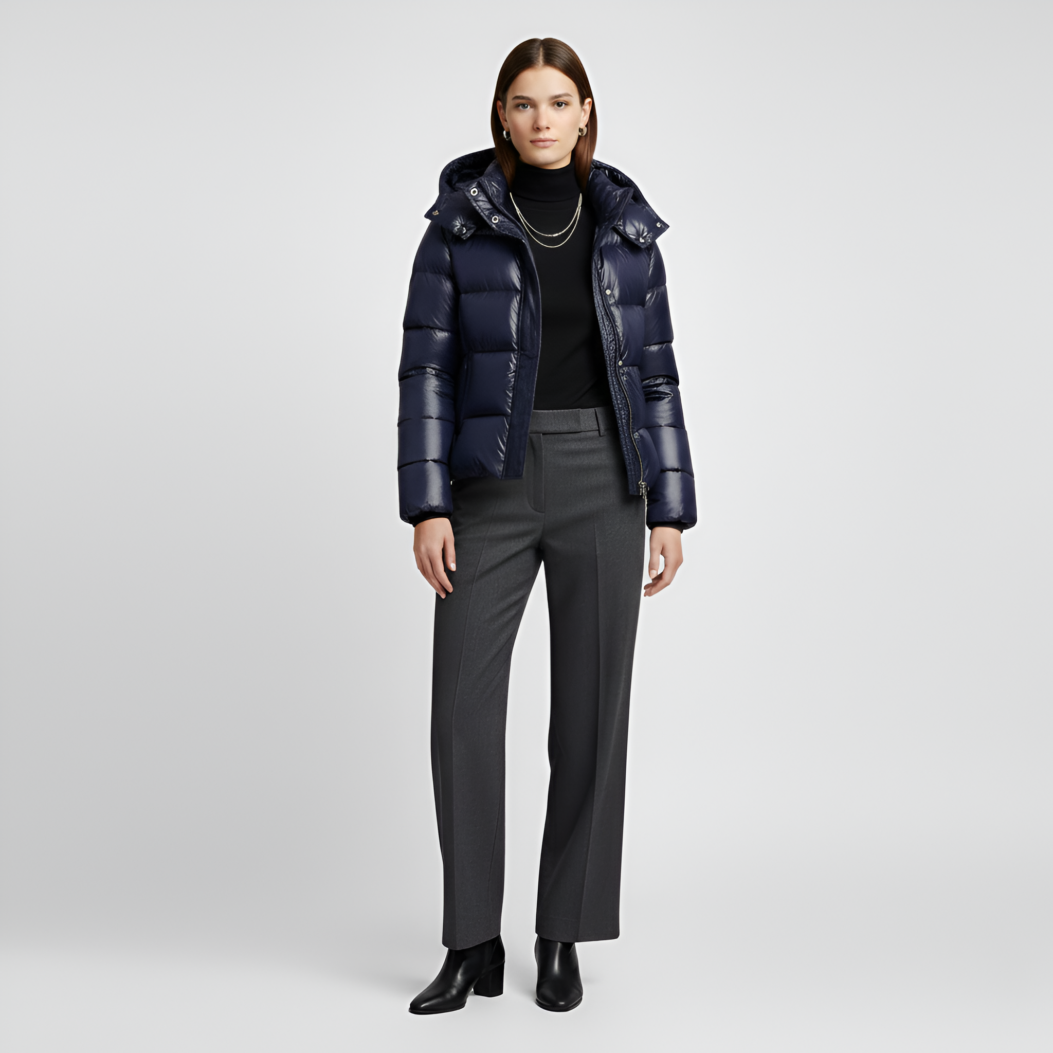 Valerios Fashion piumino donna con cappuccio imbottito invernale