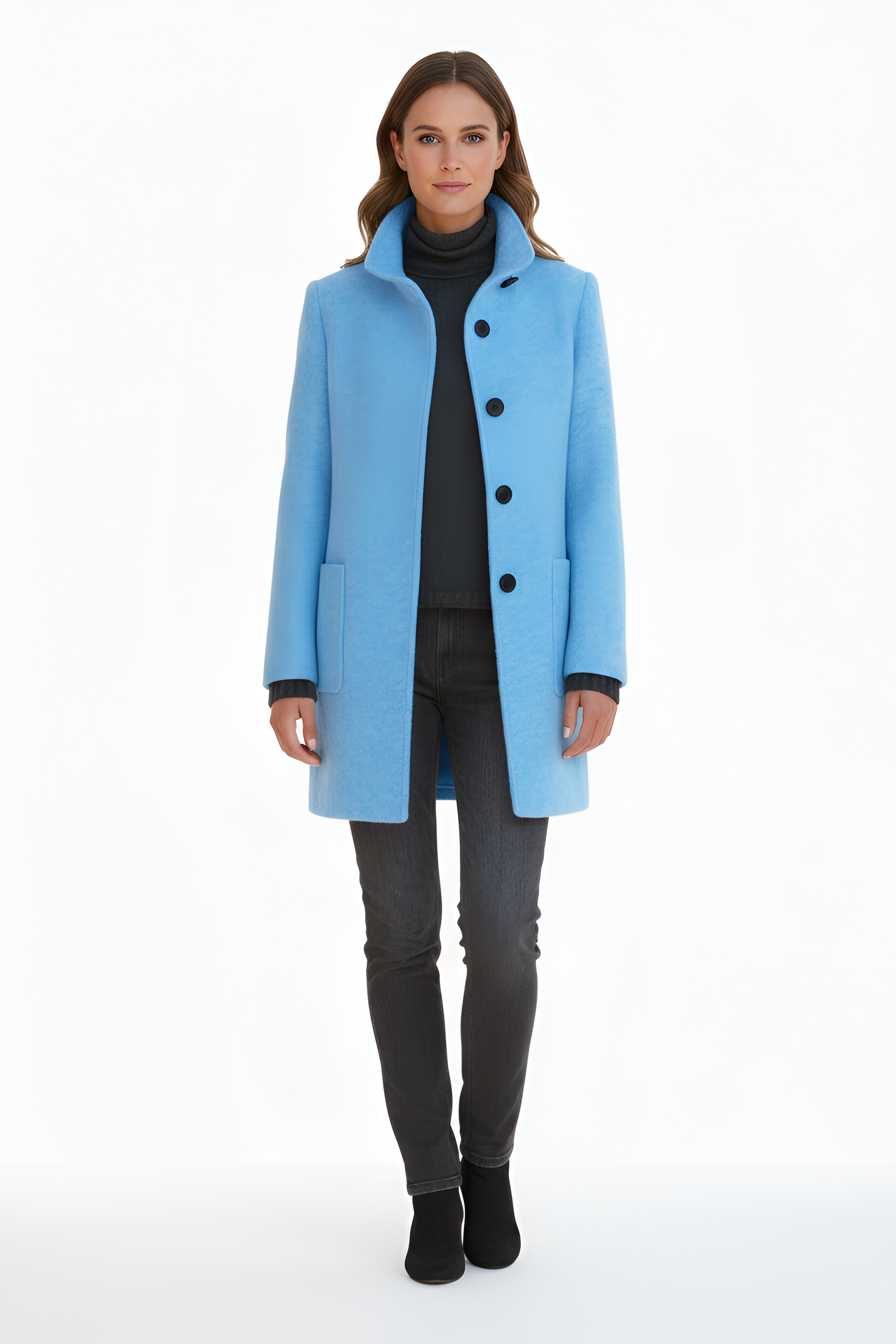 Cappotto donna in misto lana elegante