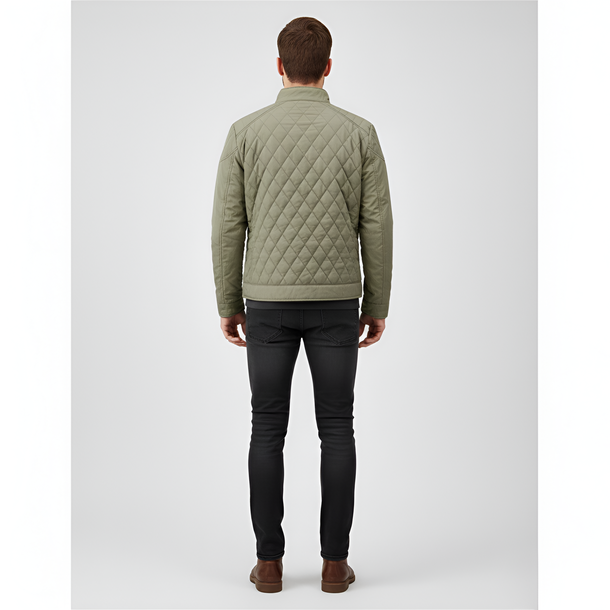Valerios Fashion Giacca Uomo Trapuntata con Zip e Collo Alto Casual Invernale