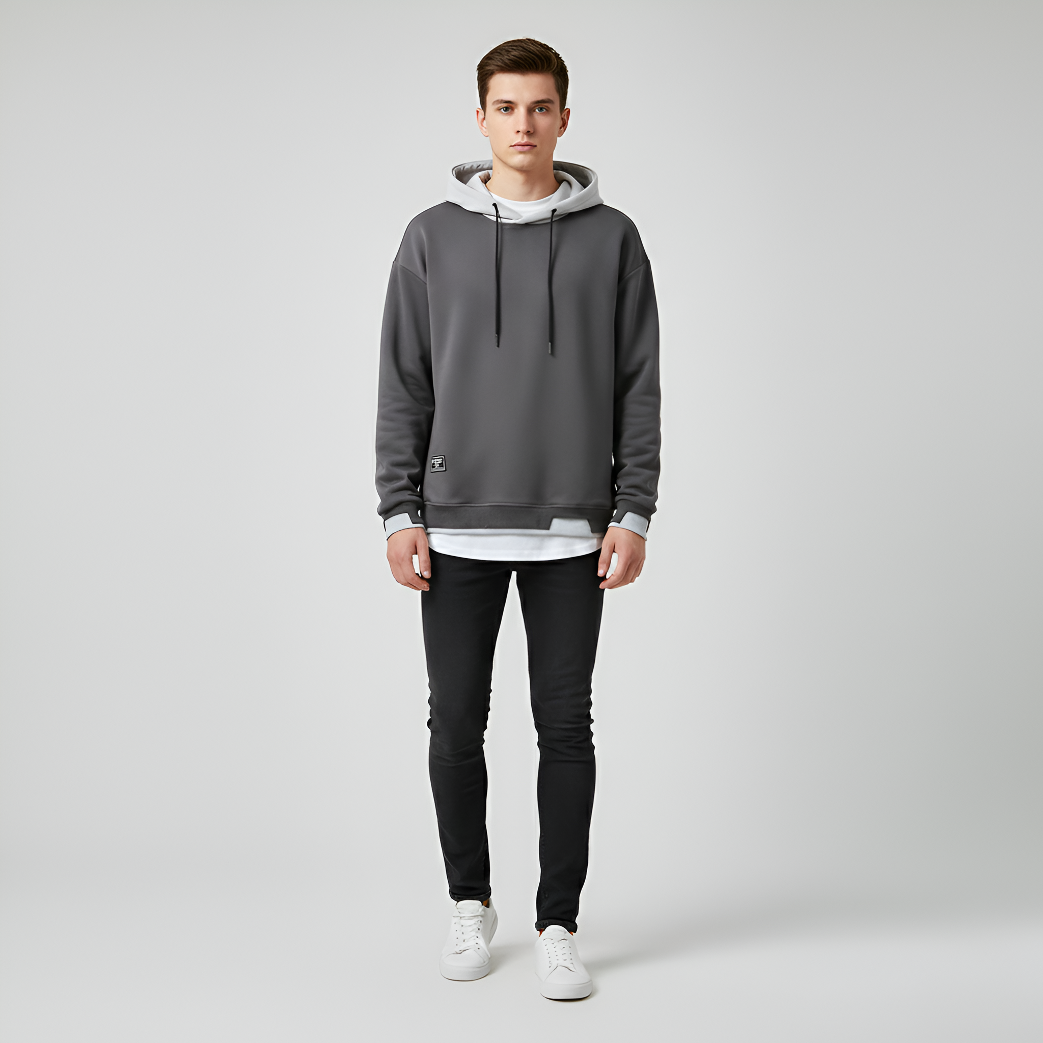 Valerios Fashion felpa con cappuccio uomo in cotone casual