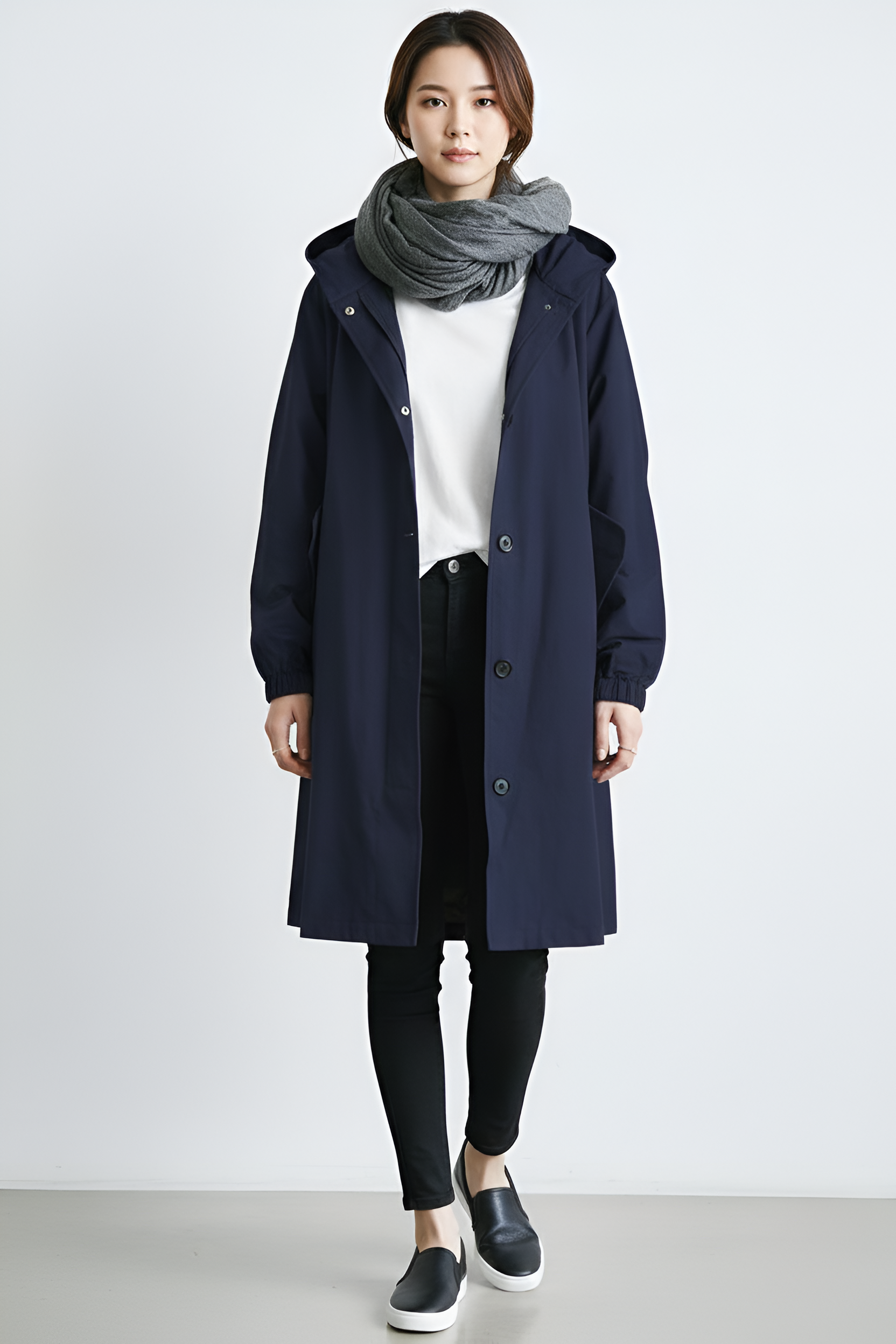 Valerios Fashion cappotto donna impermeabile leggero con cappuccio
