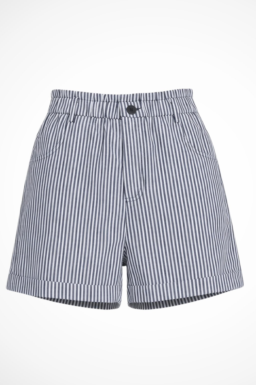 Ada | Women's high-waisted striped shorts with button detail
