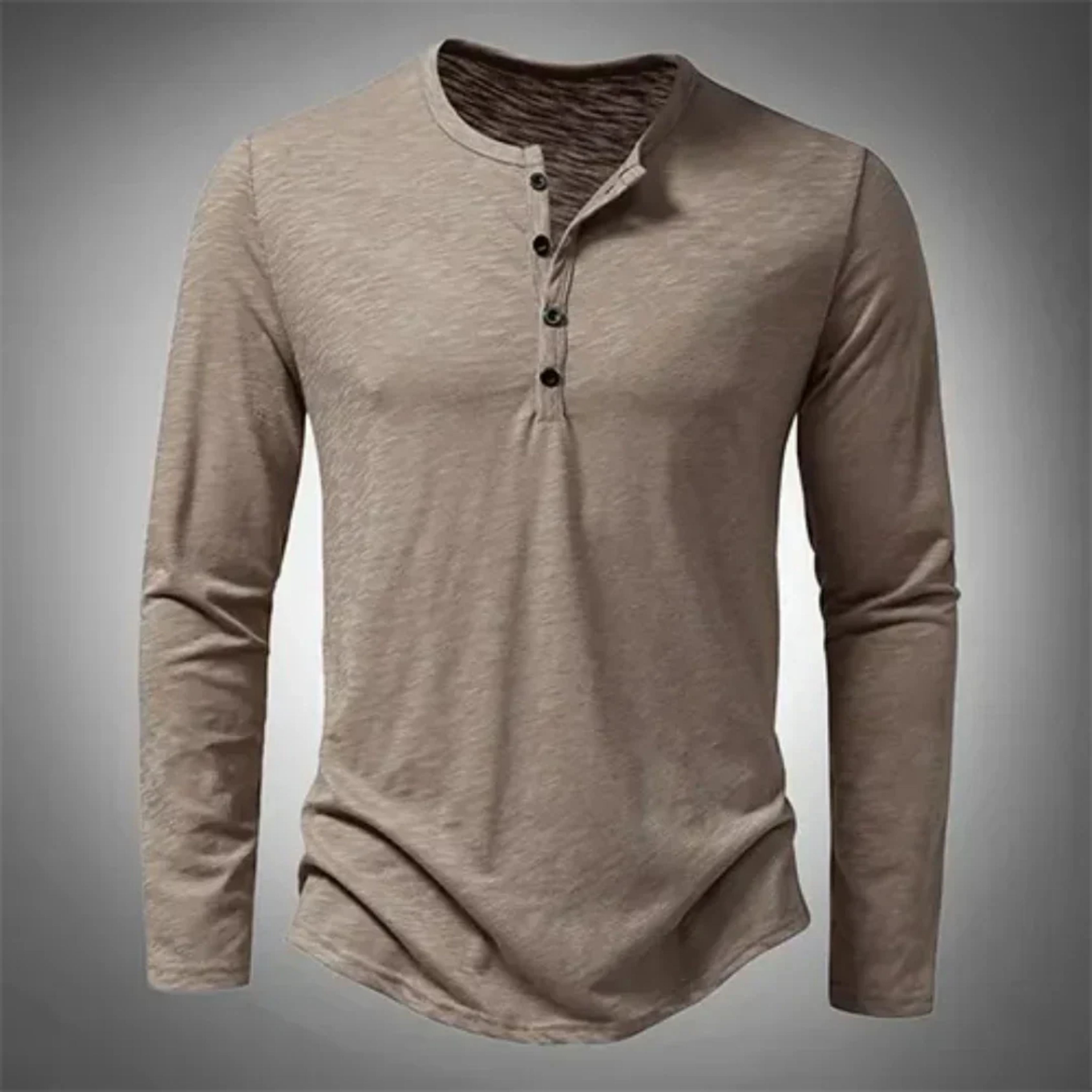 Pánský casual Henley svetr s dlouhým rukávem