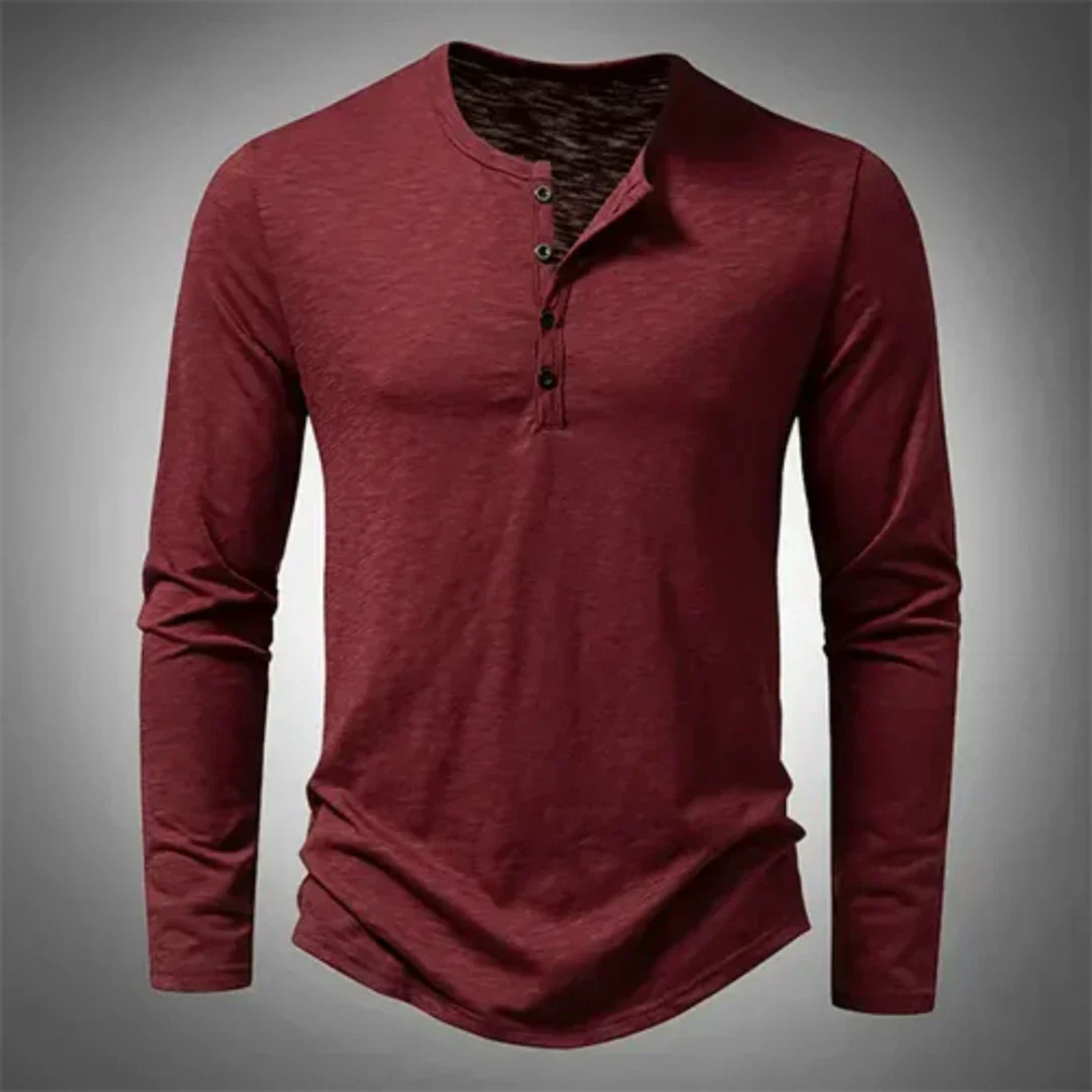 Pánský casual Henley svetr s dlouhým rukávem