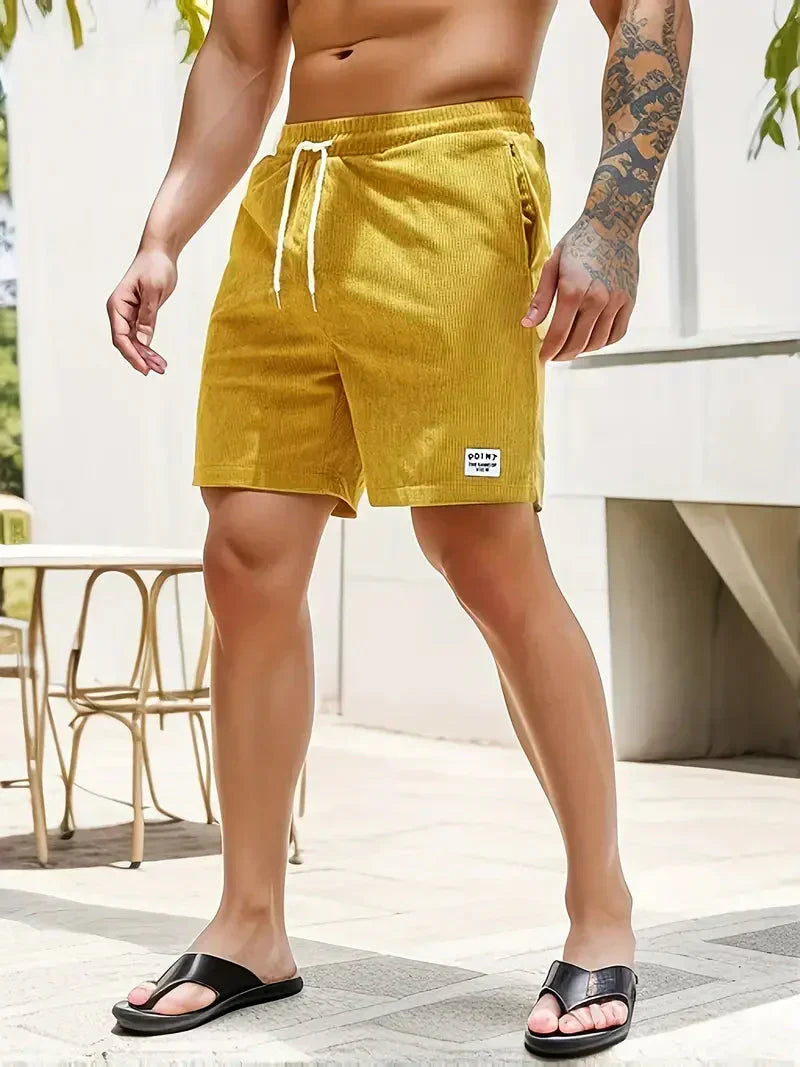 Pantaloncini Uomo Casual in Velluto a Coste con Coulisse – Shorts Estivi Traspiranti