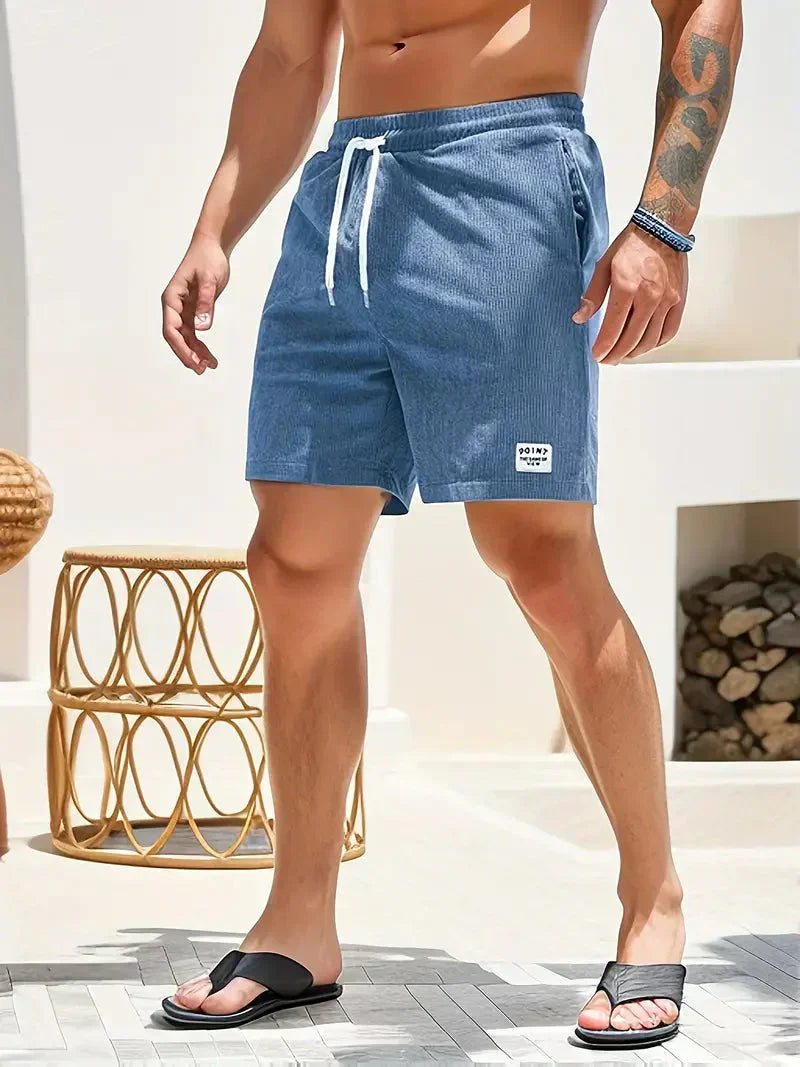 Pantaloncini Uomo Casual in Velluto a Coste con Coulisse – Shorts Estivi Traspiranti