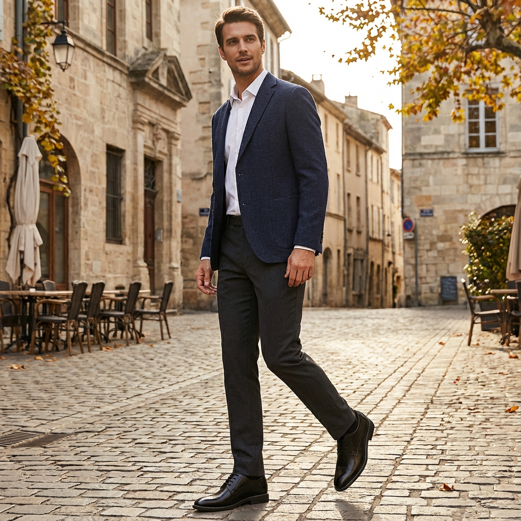 Scarpe Derby da Uomo con Punta Liscia e Cuciture a Contrasto | Formali
