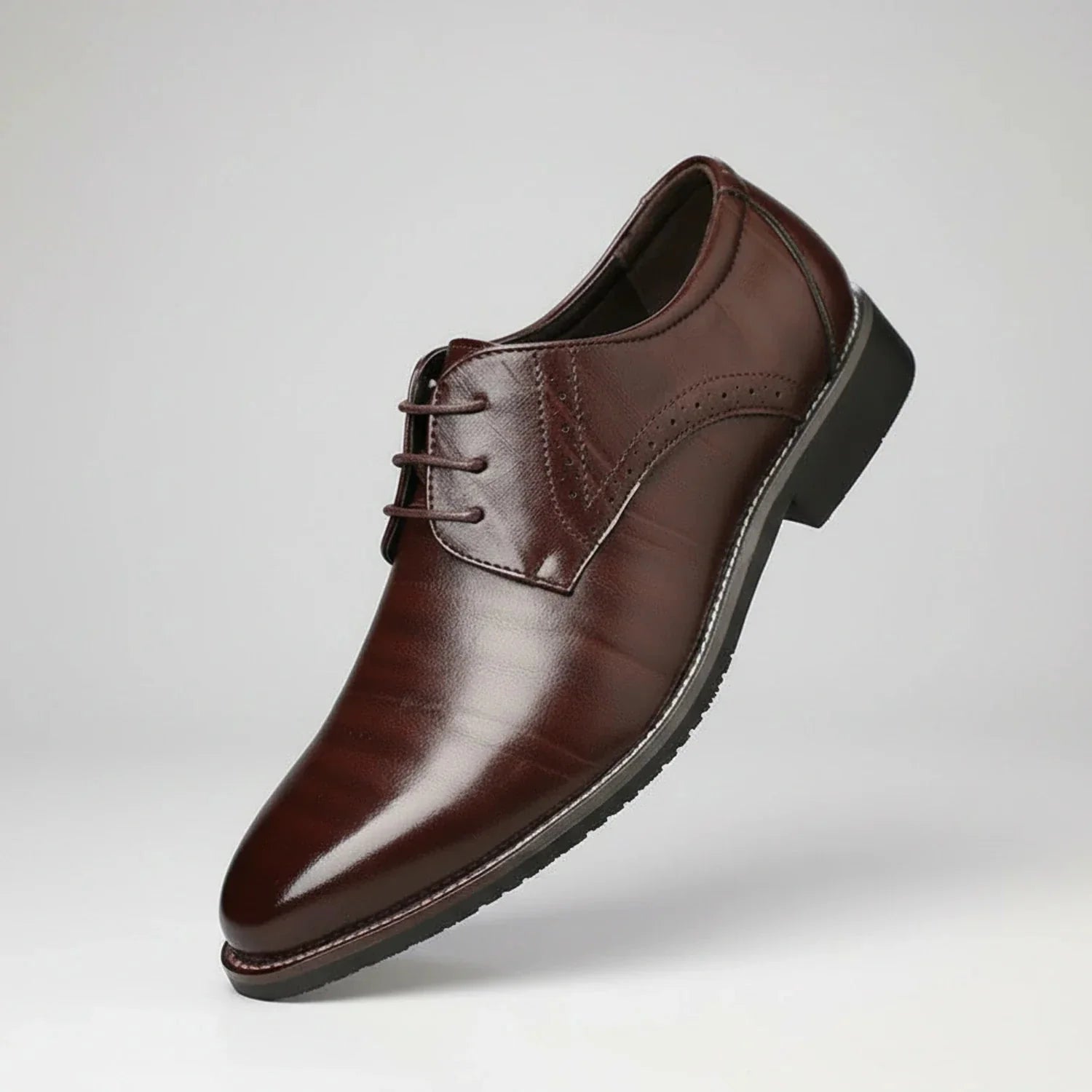 Scarpe Derby da Uomo con Punta Liscia e Cuciture a Contrasto | Formali