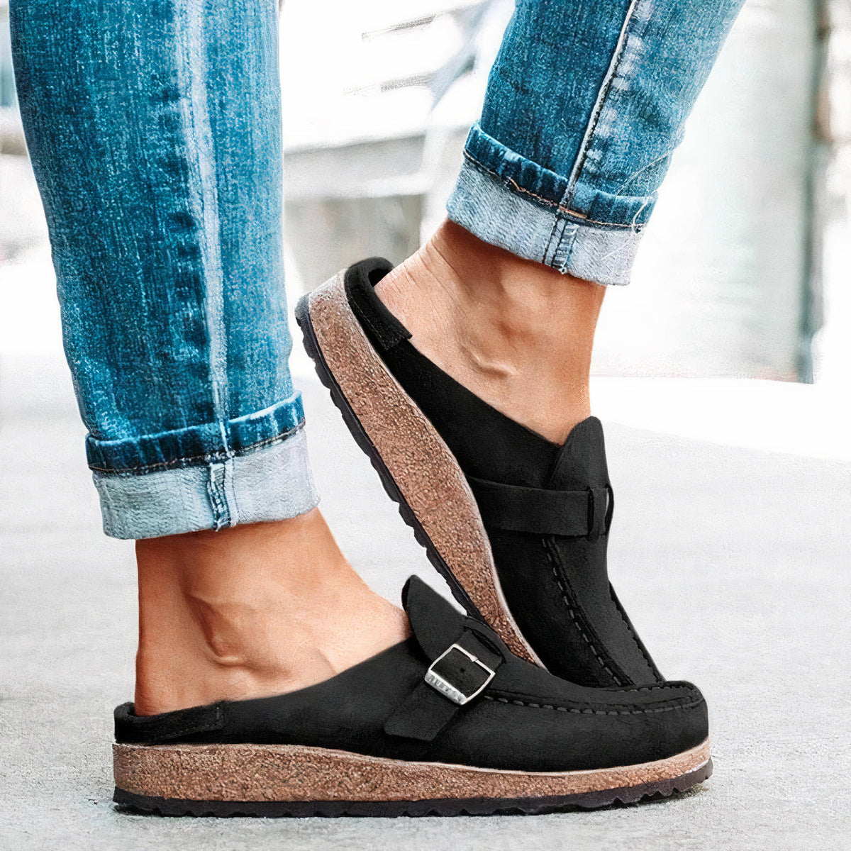 Baskets pour femme en liège avec semelle anatomique respirante en nubuck