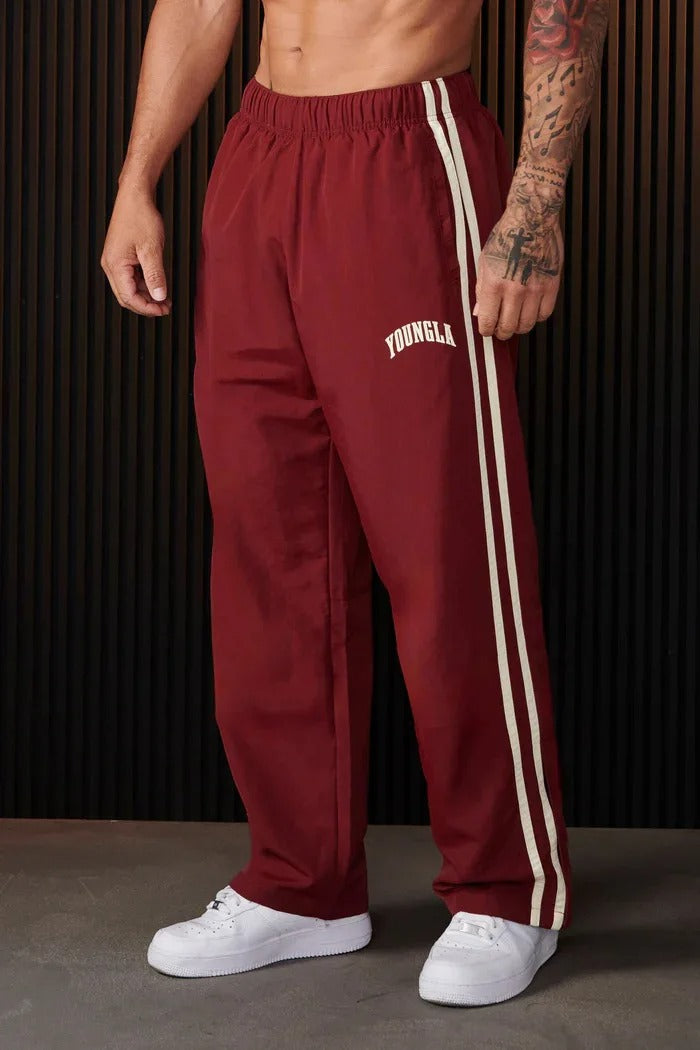Pantaloni sportivi a righe da uomo con vita elastica