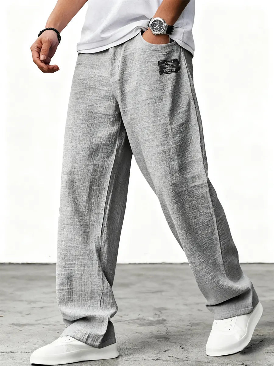Pantaloni in Lino a Gamba Larga