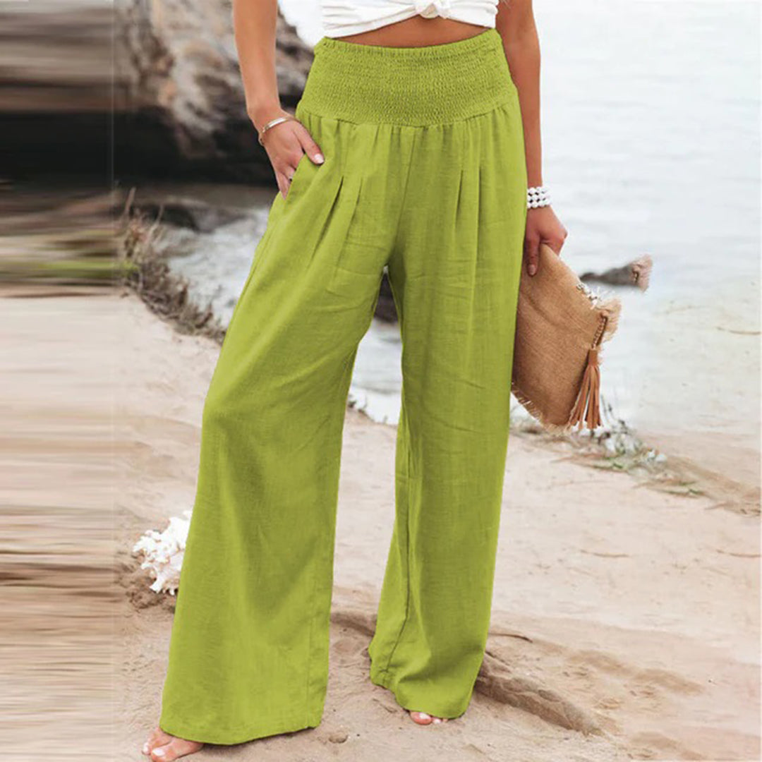 Pantaloni palazzo donna a vita alta