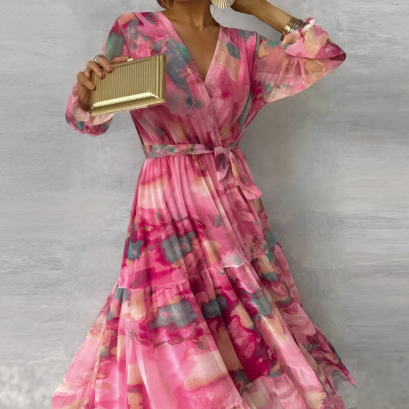 Pleated Floral Summer Dress for Romantic Occasions for Women