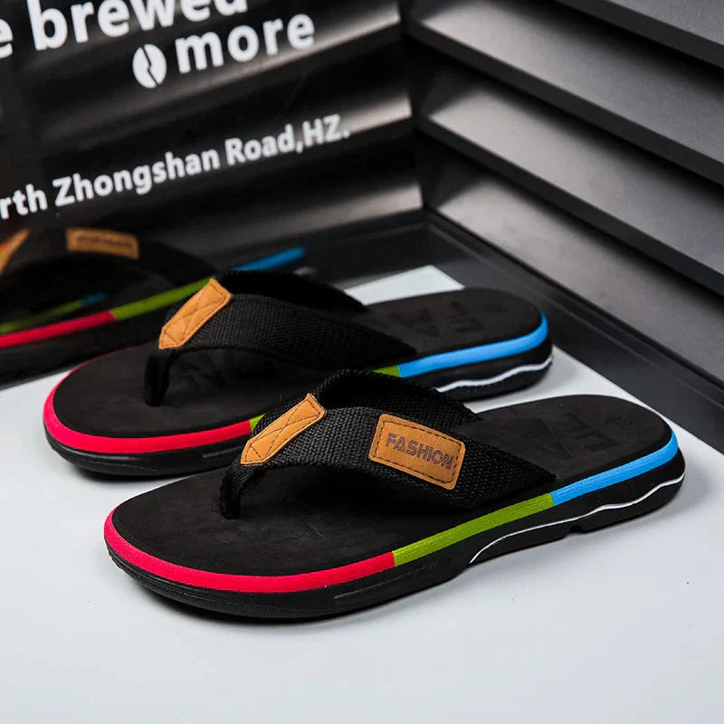 Tongs élégantes pour homme, multicolores, avec semelle antidérapante