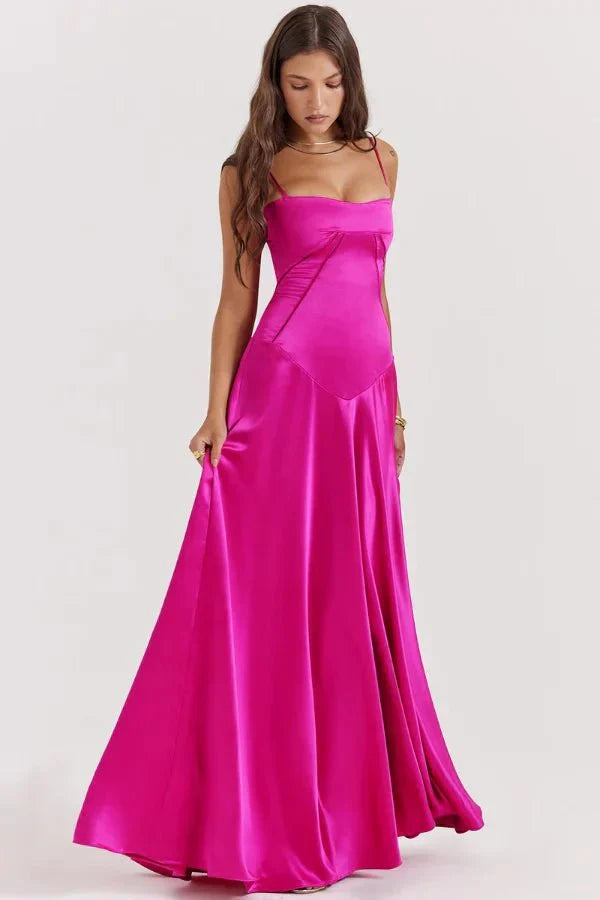 Gabriella – La robe maxi corset en satin soyeux