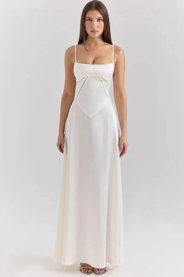 Gabriella – La robe maxi corset en satin soyeux