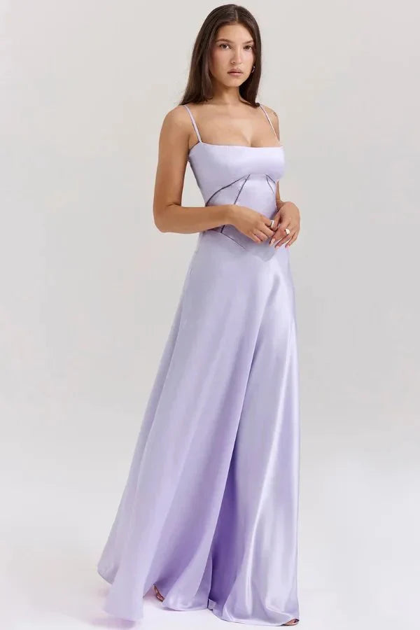 Gabriella – La robe maxi corset en satin soyeux