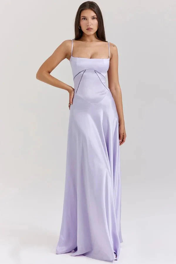 Gabriella – La robe maxi corset en satin soyeux