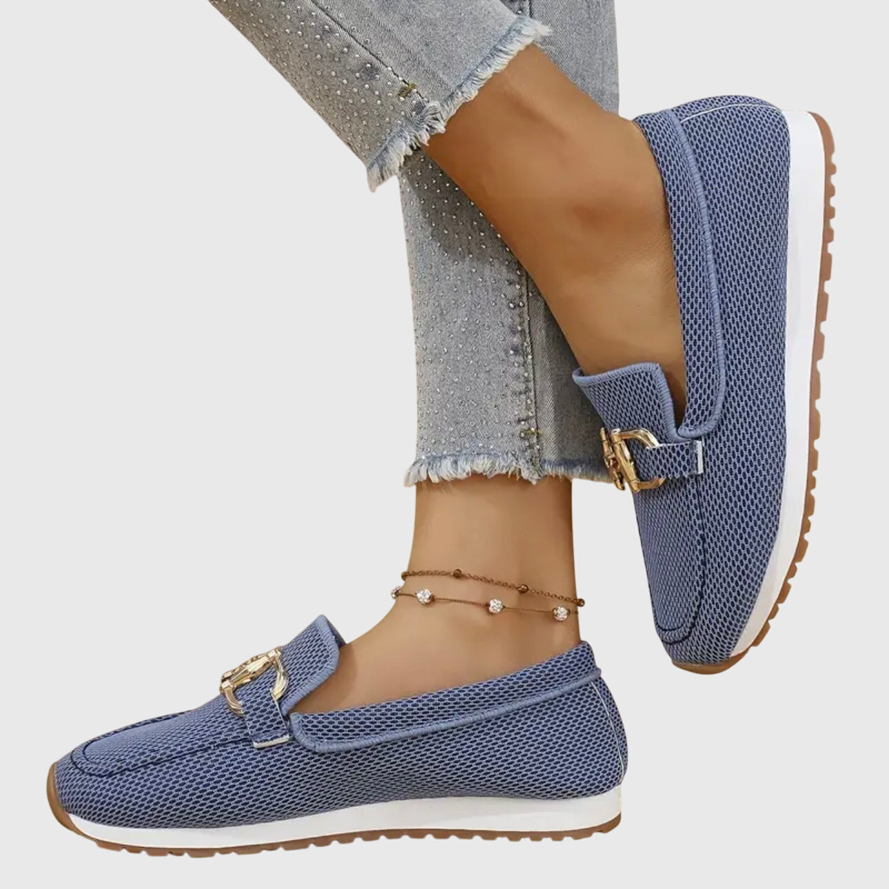 Dámské prodyšné slip-on boty se zlatým detailem