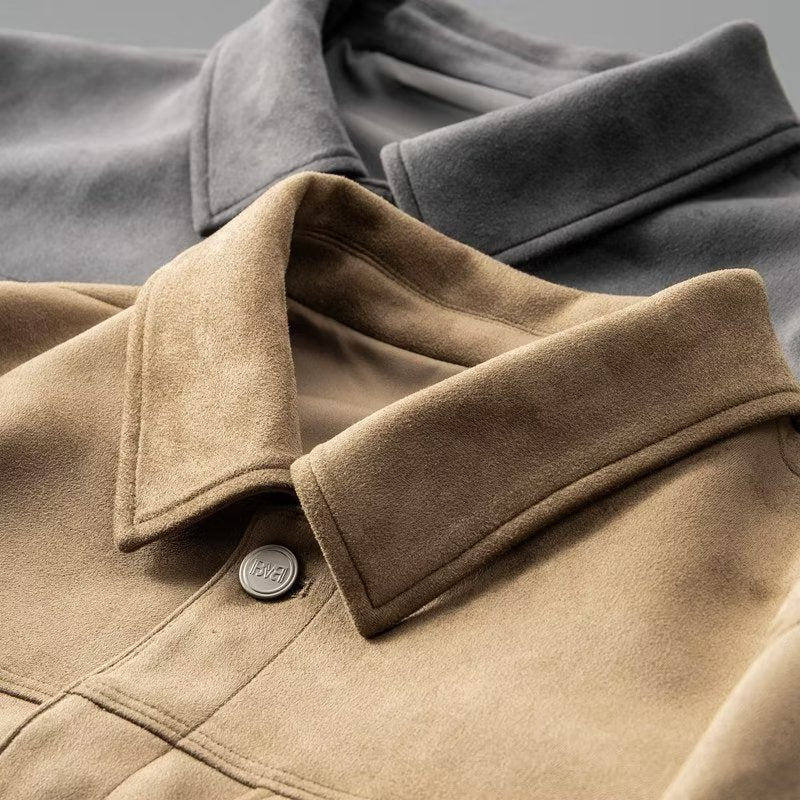 Jaqueta masculina de camurça - design elegante e atemporal