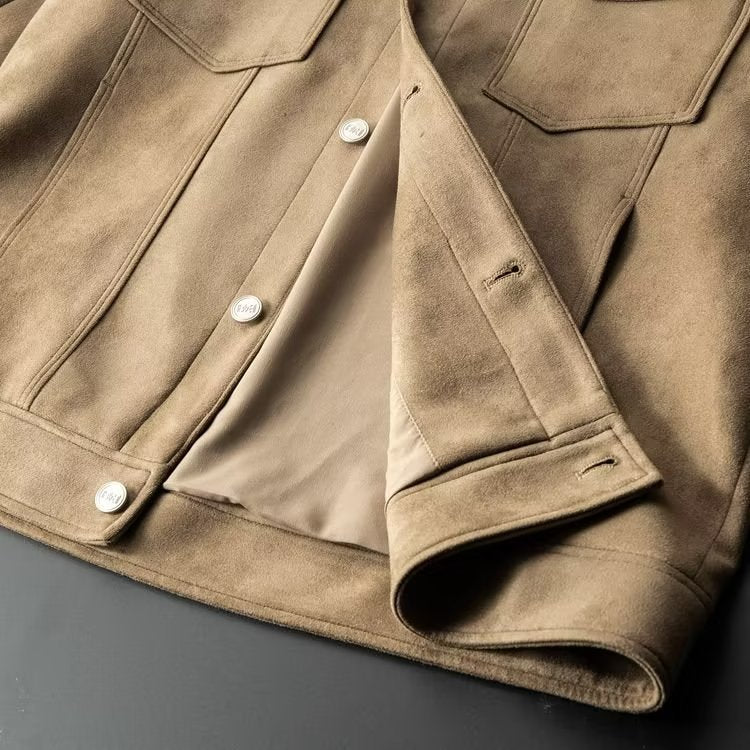 Giacca in pelle scamosciata da uomo - Design Elegante e Senza Tempo