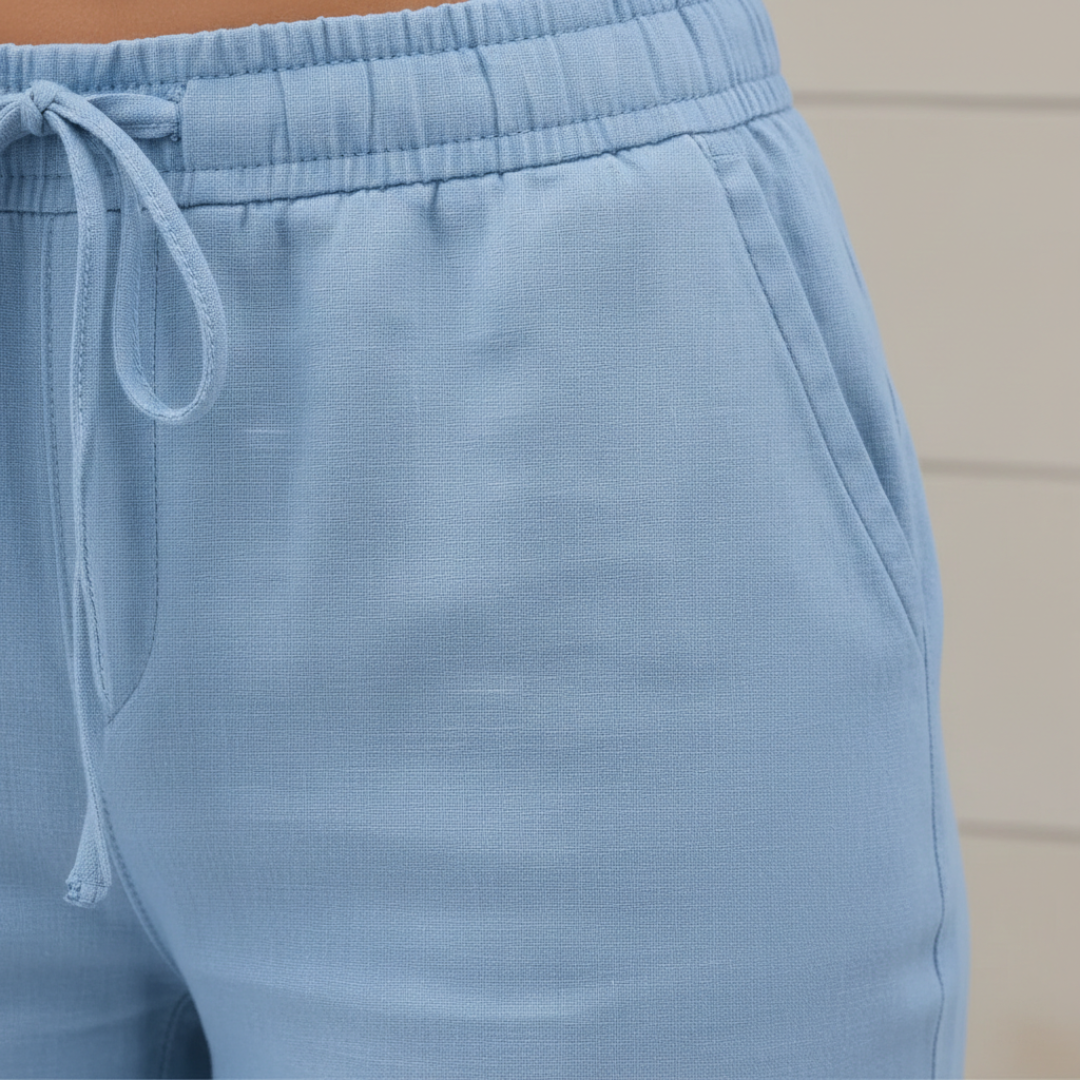 Olivia | Pantaloni di Lino Donna con Vita Elastica