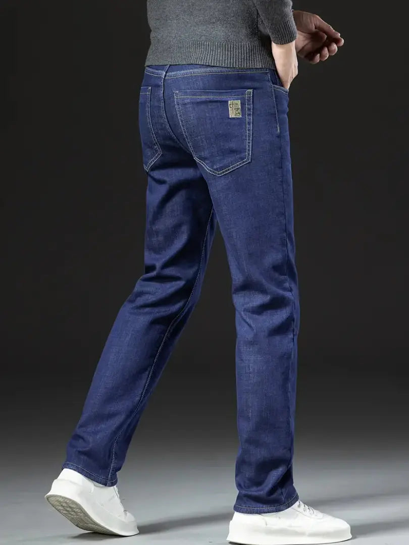 Jeans Uomo Regular Fit in Denim con Gamba Dritta