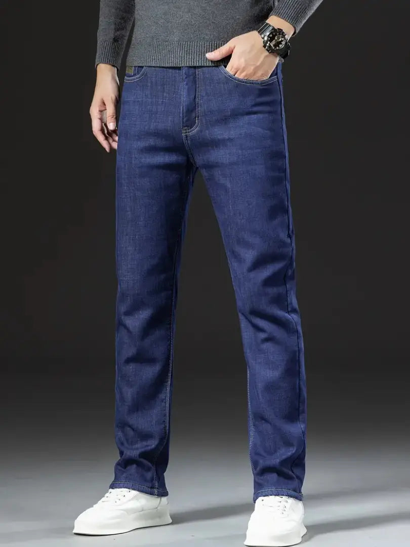 Jeans Uomo Regular Fit in Denim con Gamba Dritta