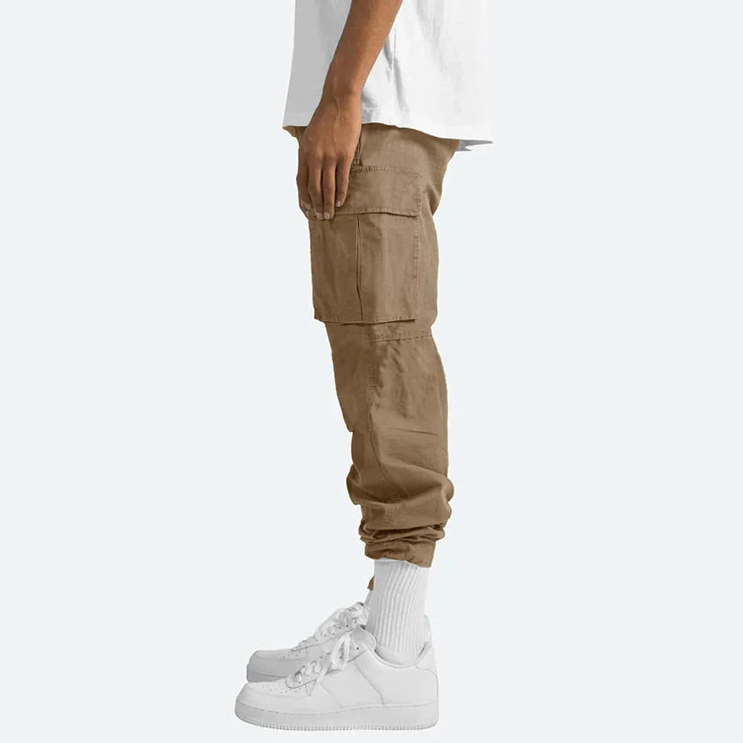 Pantaloni cargo jogger uomo con tasche laterali