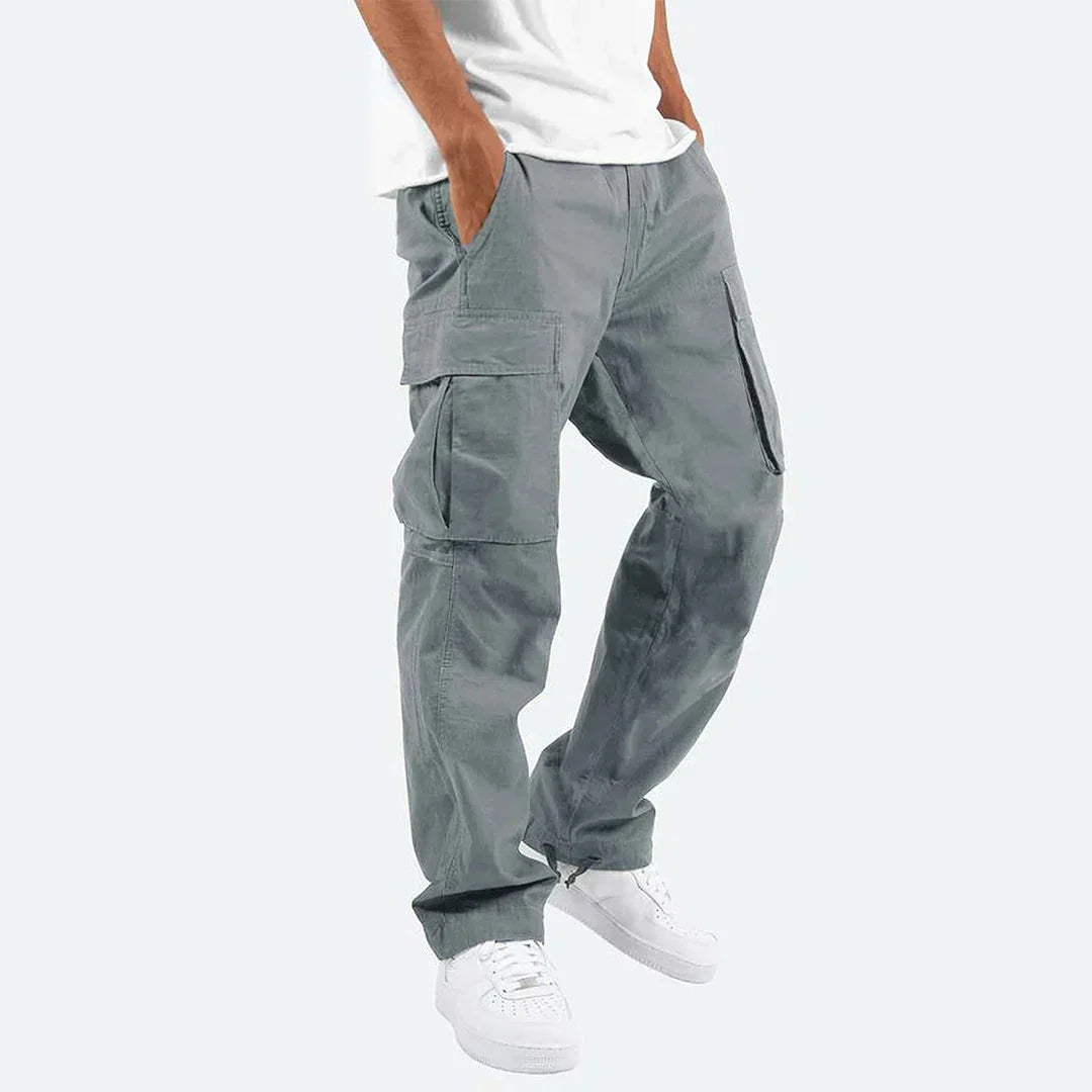 Pantaloni cargo jogger uomo con tasche laterali