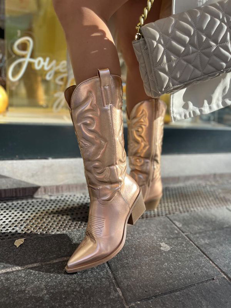 Gracie | Elegant Metallic Women's Cowboy Boots
