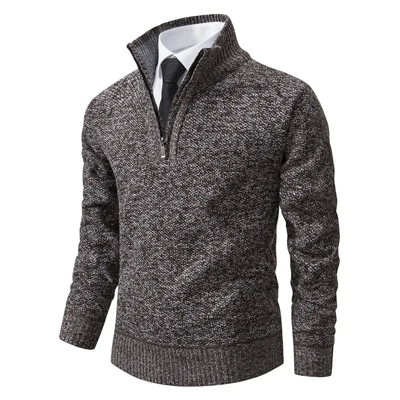 Fabio - Pullover a mezza zip foderato in pile