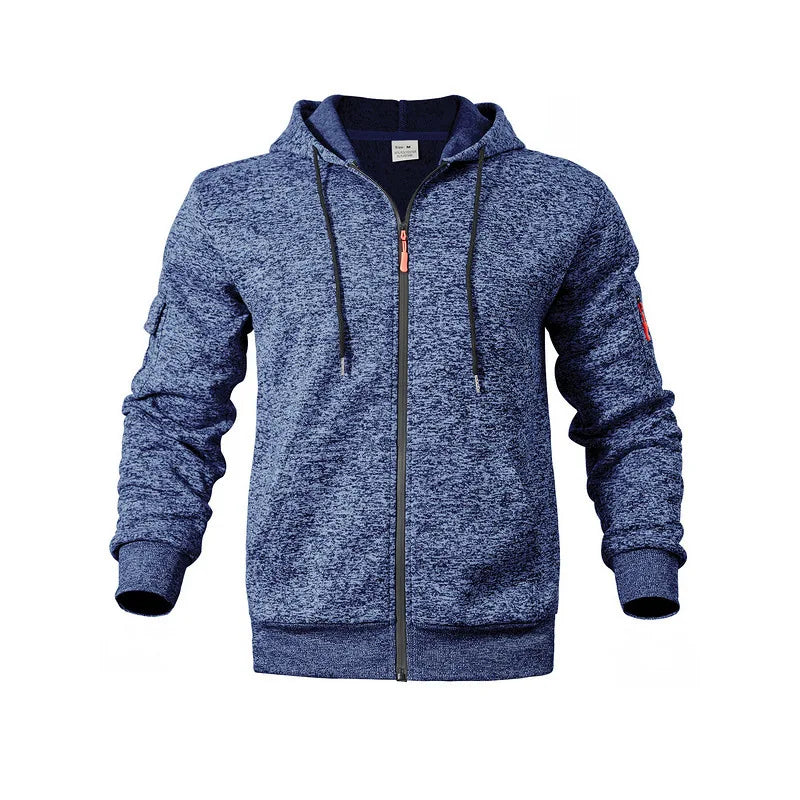 Felpa con Cappuccio Uomo Zip Intera Mélange Casual