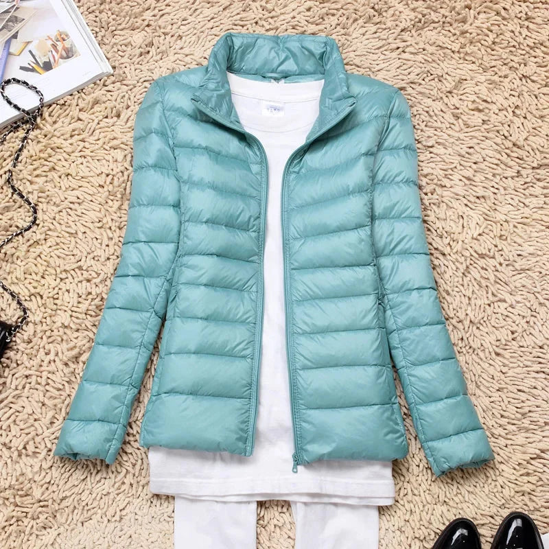 Piumino Donna Trapuntato con Cappuccio Leggero