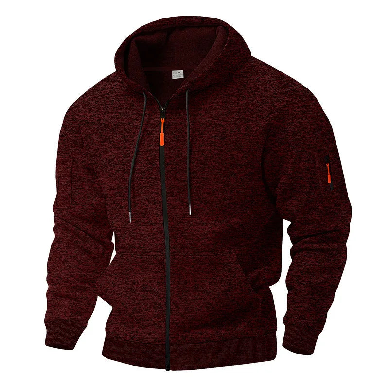 Felpa con Cappuccio Uomo Zip Intera Mélange Casual