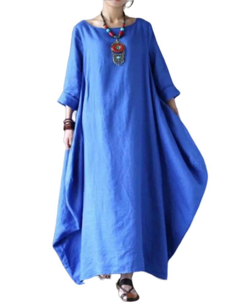 Women's Oversized Long Dress with Pockets and Long Sleeves